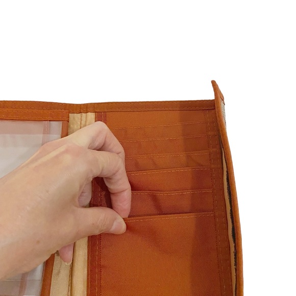 Rolfs Vintage Brown Orange Gray Aztec Design Bifold Hook & Loop Wallet, Unisex - Picture 8 of 15